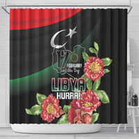 Libya Revolution Day Shower Curtain Libyan Map With Pomegranate Blossom - Wonder Print Shop