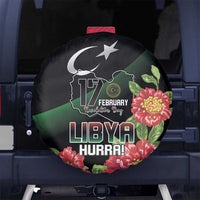 Libya Revolution Day Spare Tire Cover Libyan Map With Pomegranate Blossom - Wonder Print Shop