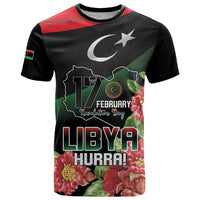 Personalized Libya Revolution Day T Shirt Libyan Map With Pomegranate Blossom - Wonder Print Shop