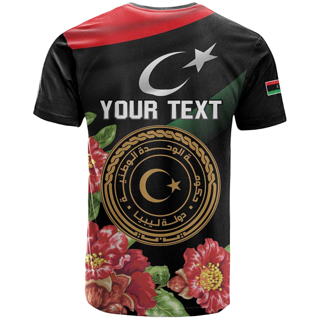 Personalized Libya Revolution Day T Shirt Libyan Map With Pomegranate Blossom - Wonder Print Shop