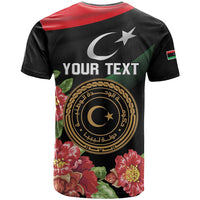 Personalized Libya Revolution Day T Shirt Libyan Map With Pomegranate Blossom - Wonder Print Shop