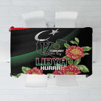 Libya Revolution Day Tablecloth Libyan Map With Pomegranate Blossom - Wonder Print Shop