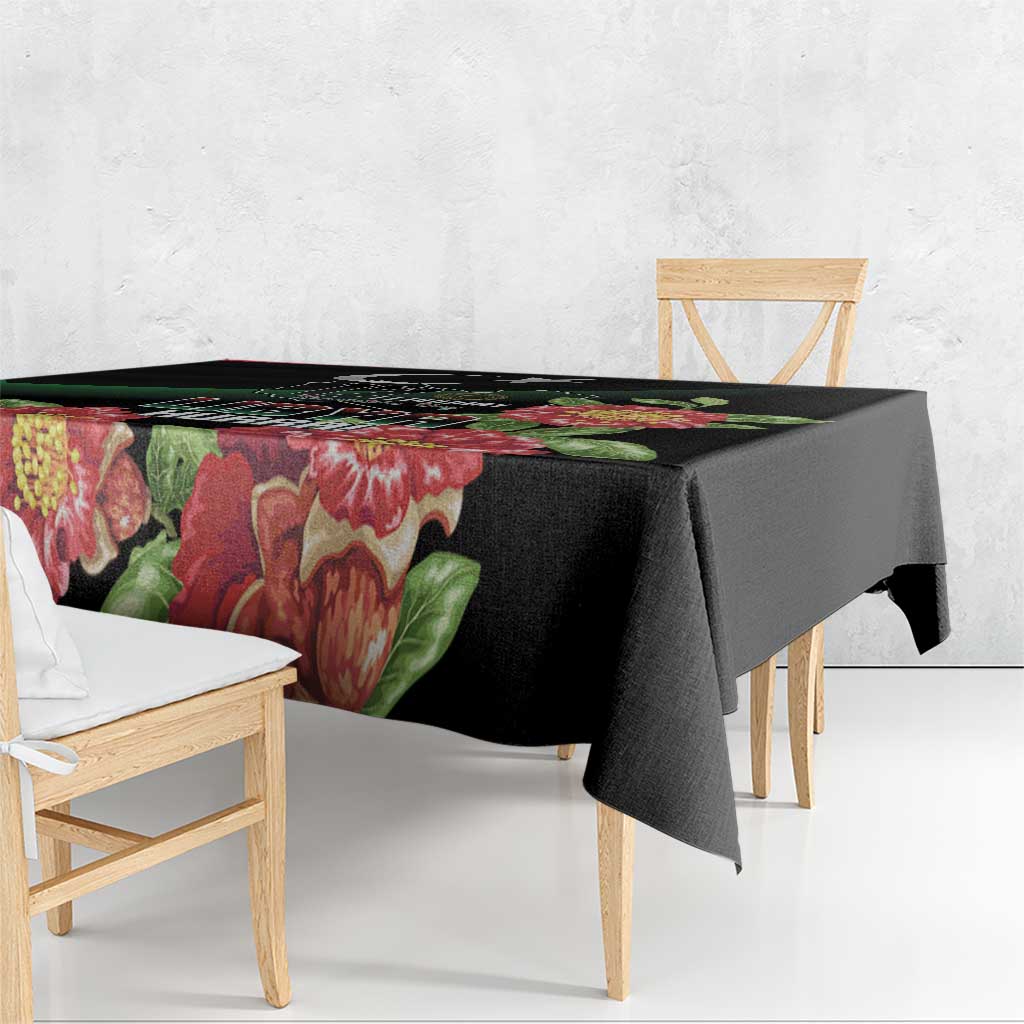 Libya Revolution Day Tablecloth Libyan Map With Pomegranate Blossom - Wonder Print Shop