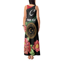 Personalized Libya Revolution Day Tank Maxi Dress Libyan Map With Pomegranate Blossom - Wonder Print Shop