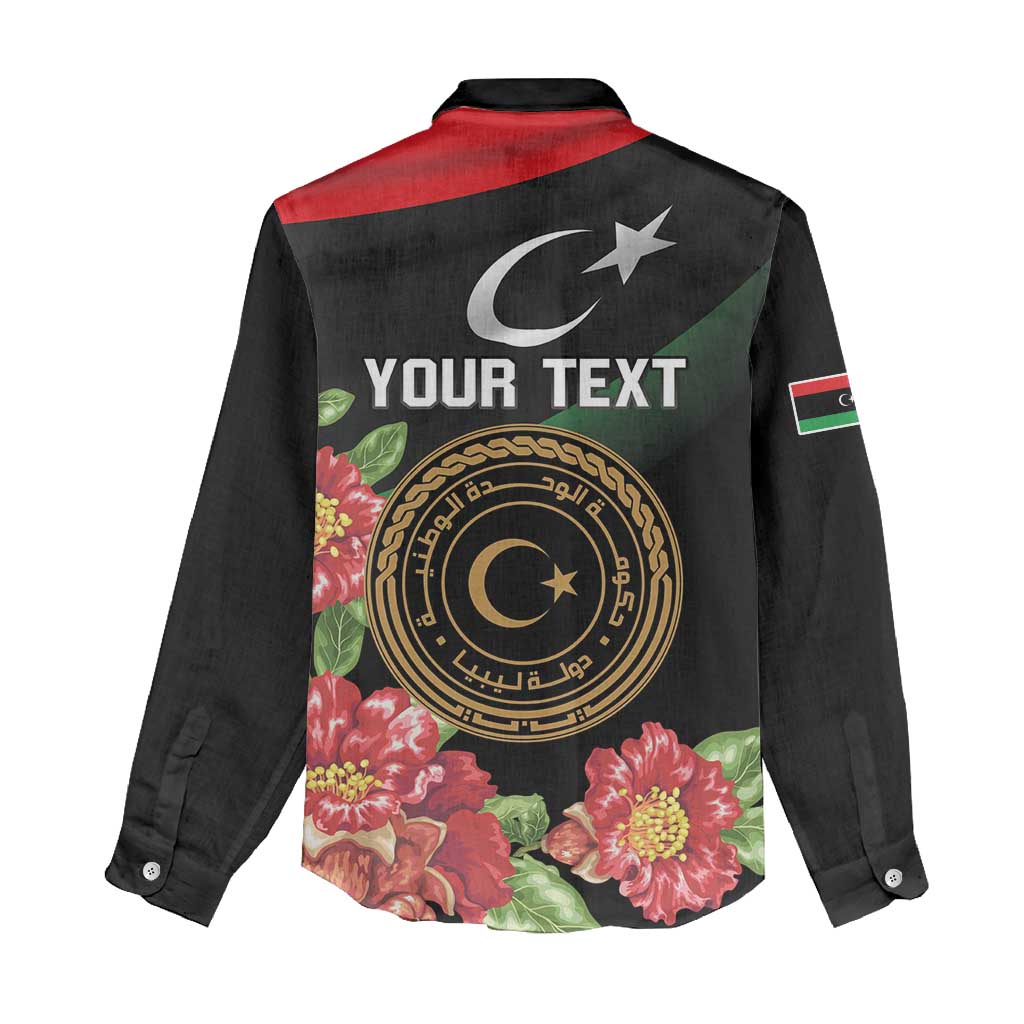 Personalized Libya Revolution Day Women Casual Shirt Libyan Map With Pomegranate Blossom - Wonder Print Shop