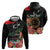 Personalized Libya Revolution Day Zip Hoodie Libyan Map With Pomegranate Blossom - Wonder Print Shop