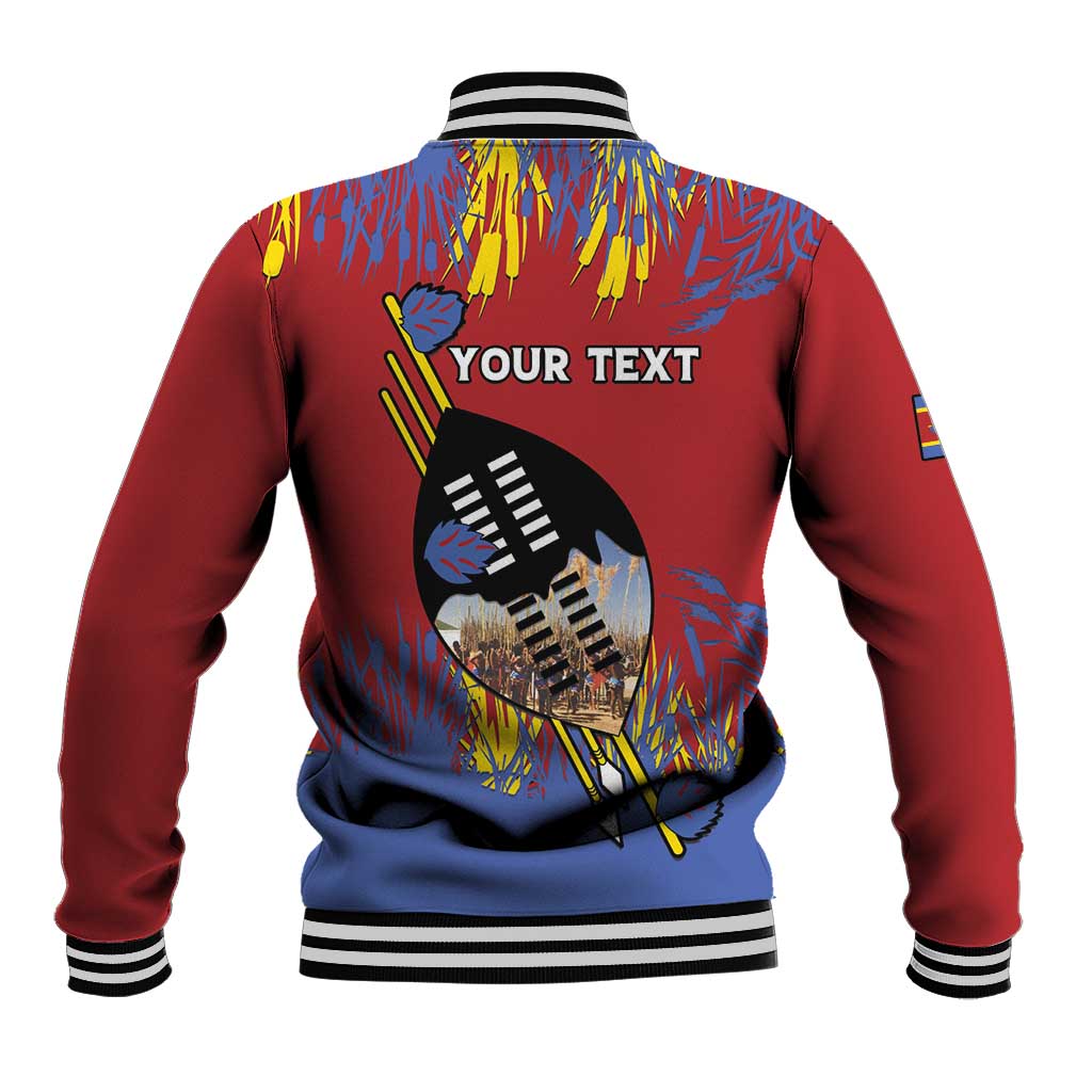 Personalized Eswatini Umhlanga Baseball Jacket Nguni Shield With Reed - Wonder Print Shop