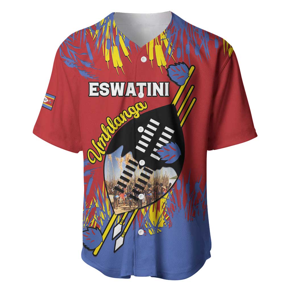Personalized Eswatini Umhlanga Baseball Jersey Nguni Shield With Reed - Wonder Print Shop