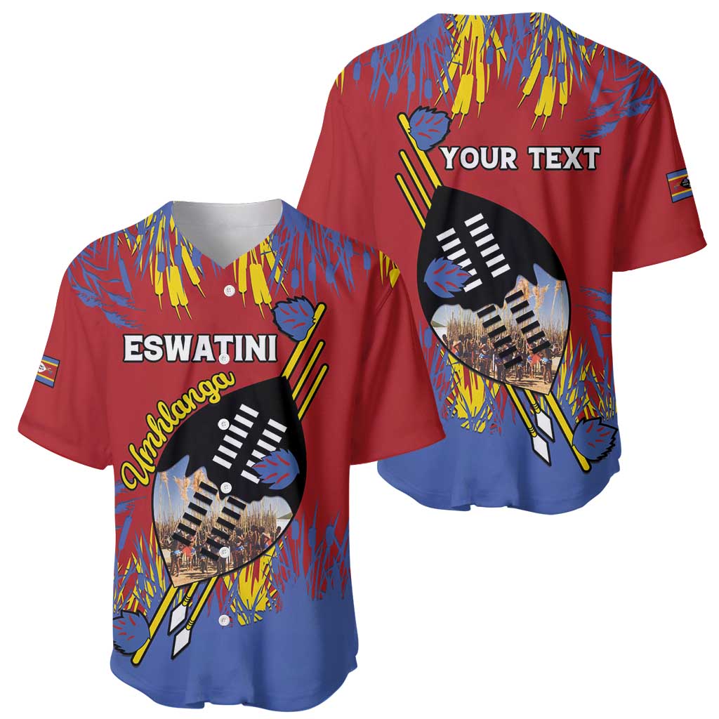 Personalized Eswatini Umhlanga Baseball Jersey Nguni Shield With Reed - Wonder Print Shop