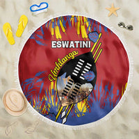 Eswatini Umhlanga Beach Blanket Nguni Shield With Reed - Wonder Print Shop