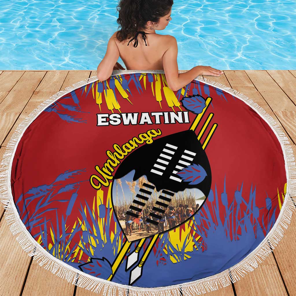 Eswatini Umhlanga Beach Blanket Nguni Shield With Reed - Wonder Print Shop
