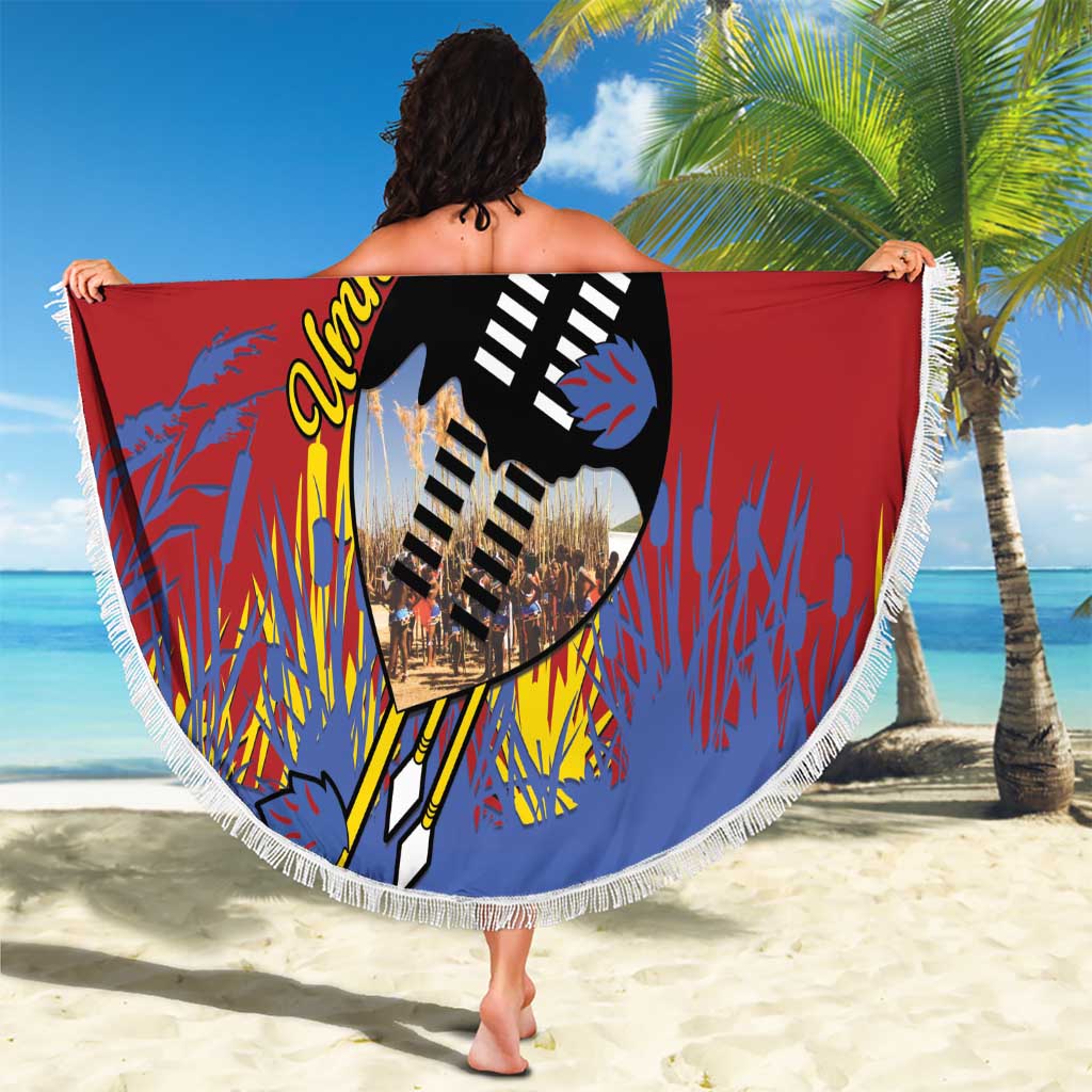 Eswatini Umhlanga Beach Blanket Nguni Shield With Reed - Wonder Print Shop