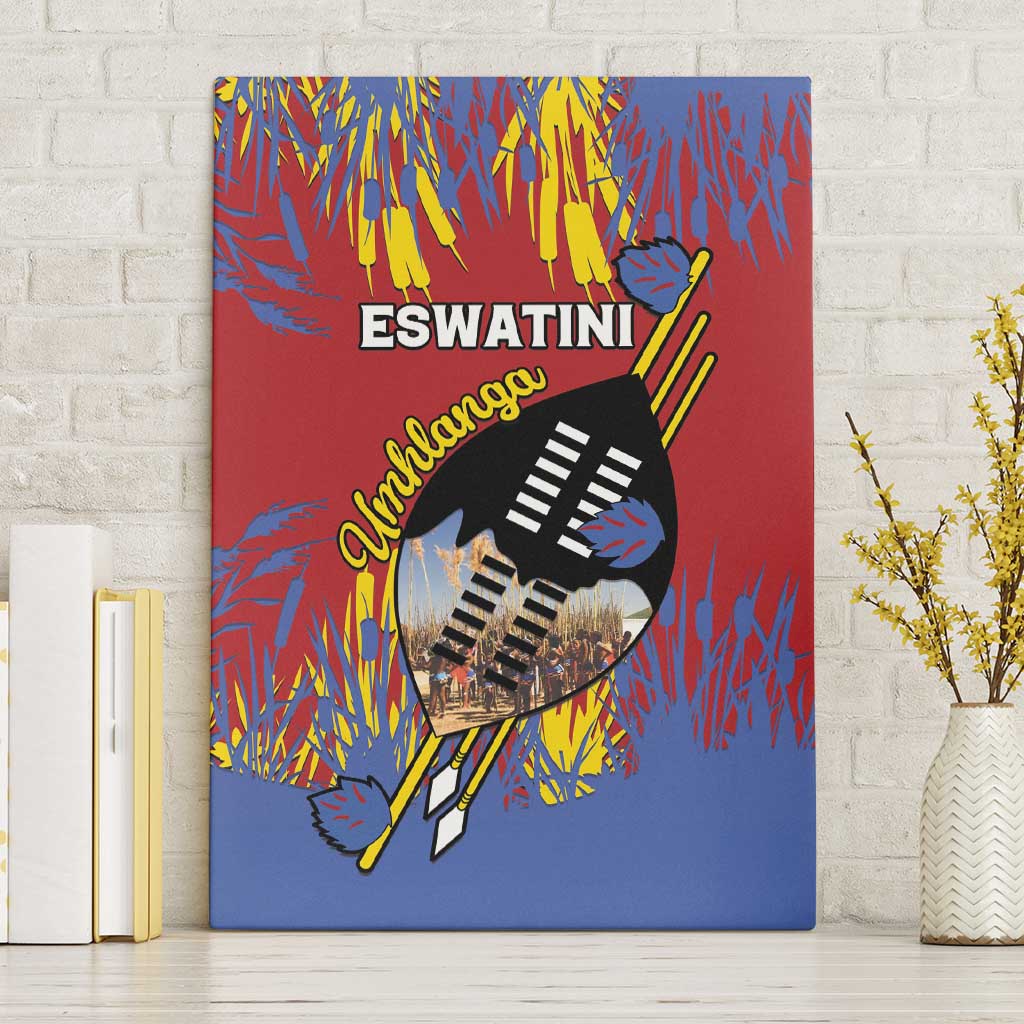 Eswatini Umhlanga Canvas Wall Art Nguni Shield With Reed - Wonder Print Shop