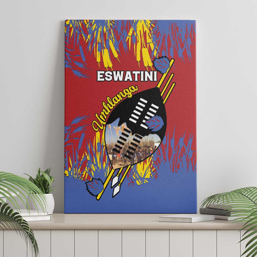 Eswatini Umhlanga Canvas Wall Art Nguni Shield With Reed - Wonder Print Shop