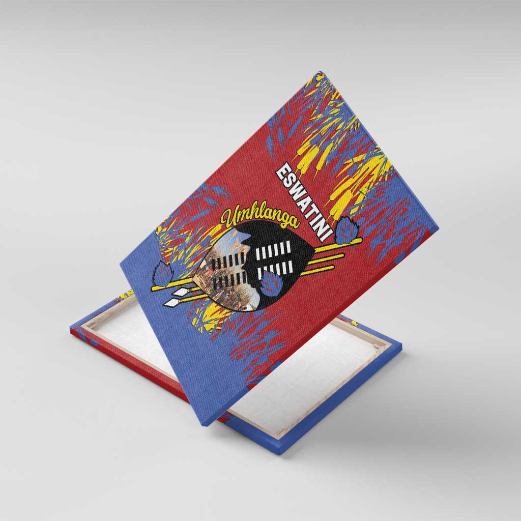 Eswatini Umhlanga Canvas Wall Art Nguni Shield With Reed - Wonder Print Shop