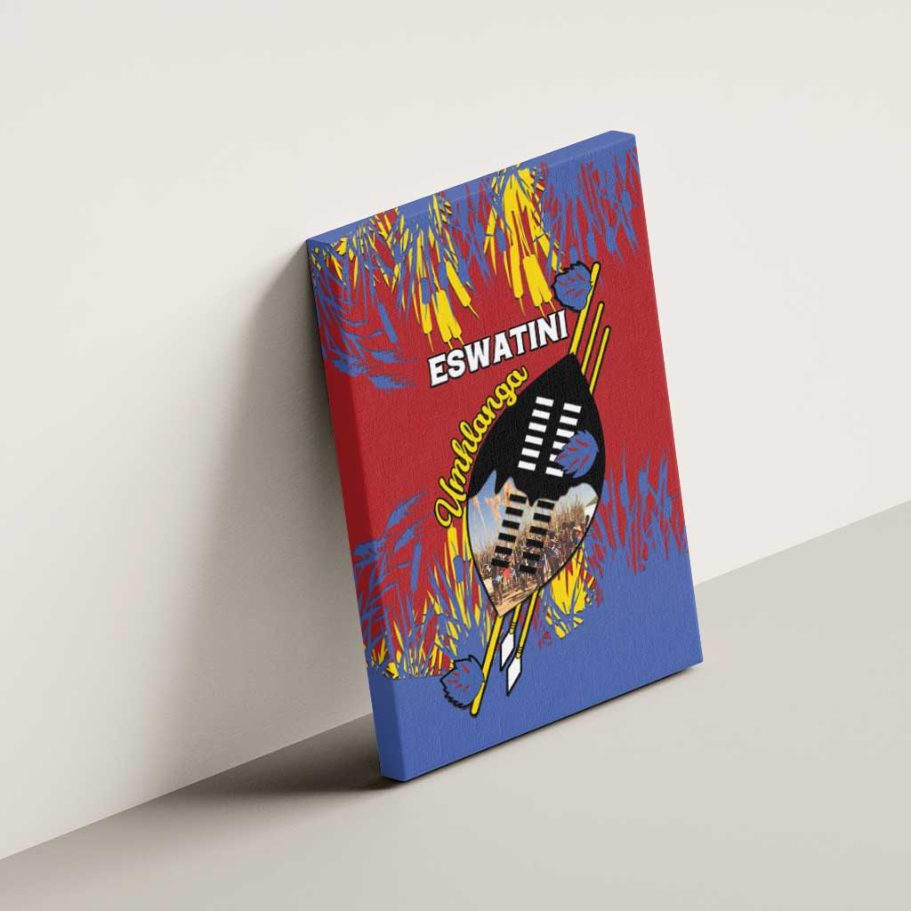 Eswatini Umhlanga Canvas Wall Art Nguni Shield With Reed - Wonder Print Shop