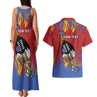 Personalized Eswatini Umhlanga Couples Matching Tank Maxi Dress and Hawaiian Shirt Nguni Shield With Reed - Wonder Print Shop