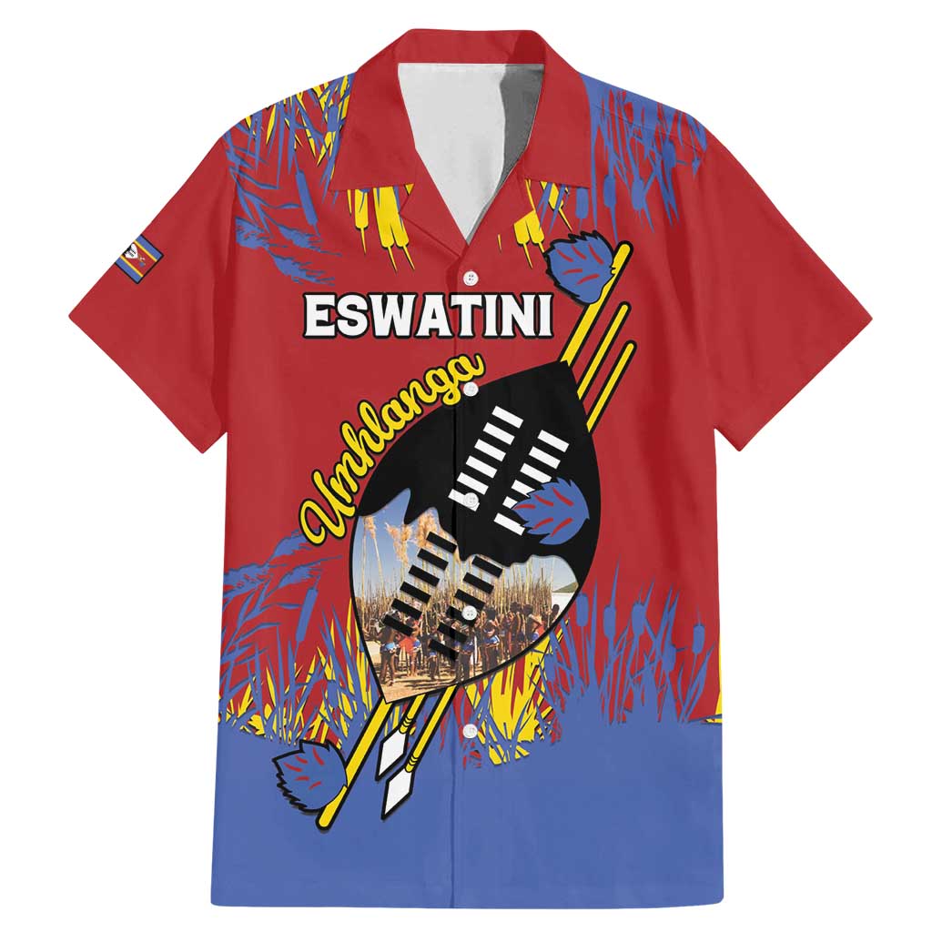 Personalized Eswatini Umhlanga Family Matching Mermaid Dress and Hawaiian Shirt Nguni Shield With Reed - Wonder Print Shop
