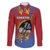 Personalized Eswatini Umhlanga Family Matching Off The Shoulder Long Sleeve Dress and Hawaiian Shirt Nguni Shield With Reed - Wonder Print Shop