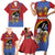 Personalized Eswatini Umhlanga Family Matching Short Sleeve Bodycon Dress and Hawaiian Shirt Nguni Shield With Reed - Wonder Print Shop