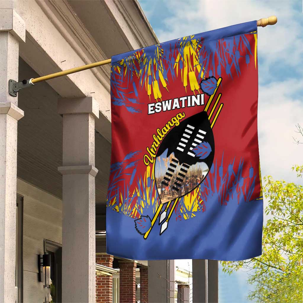 Eswatini Umhlanga Garden Flag Nguni Shield With Reed - Wonder Print Shop