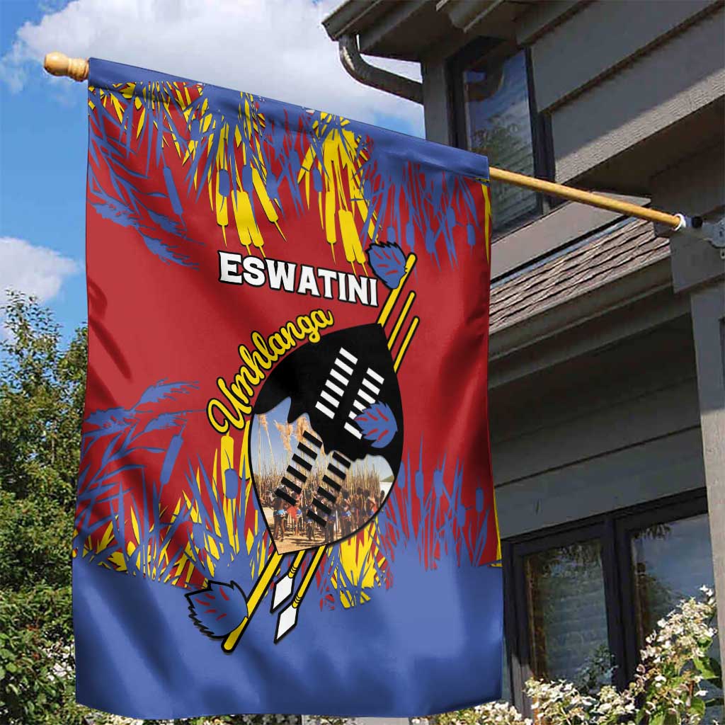 Eswatini Umhlanga Garden Flag Nguni Shield With Reed - Wonder Print Shop