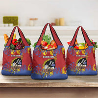 Eswatini Umhlanga Grocery Bag Nguni Shield With Reed - Wonder Print Shop