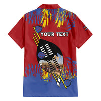 Personalized Eswatini Umhlanga Hawaiian Shirt Nguni Shield With Reed - Wonder Print Shop
