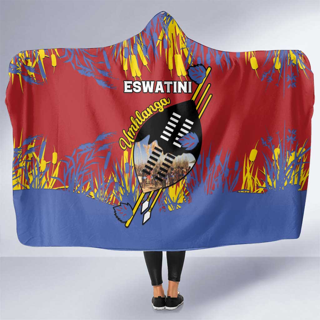 Eswatini Umhlanga Hooded Blanket Nguni Shield With Reed - Wonder Print Shop