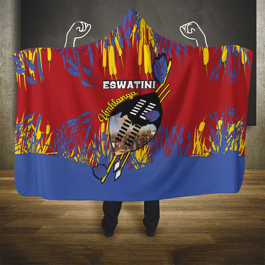 Eswatini Umhlanga Hooded Blanket Nguni Shield With Reed - Wonder Print Shop