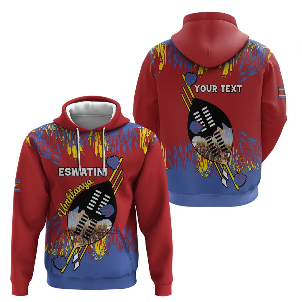 Personalized Eswatini Umhlanga Hoodie Nguni Shield With Reed - Wonder Print Shop
