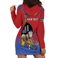 Personalized Eswatini Umhlanga Hoodie Dress Nguni Shield With Reed - Wonder Print Shop
