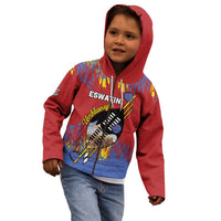 Personalized Eswatini Umhlanga Kid Hoodie Nguni Shield With Reed - Wonder Print Shop