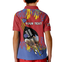 Personalized Eswatini Umhlanga Kid Polo Shirt Nguni Shield With Reed - Wonder Print Shop