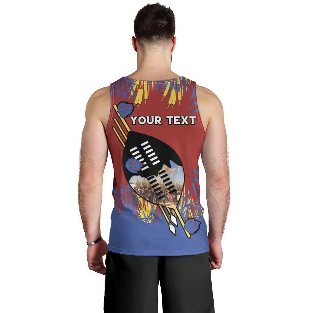 Personalized Eswatini Umhlanga Men Tank Top Nguni Shield With Reed - Wonder Print Shop