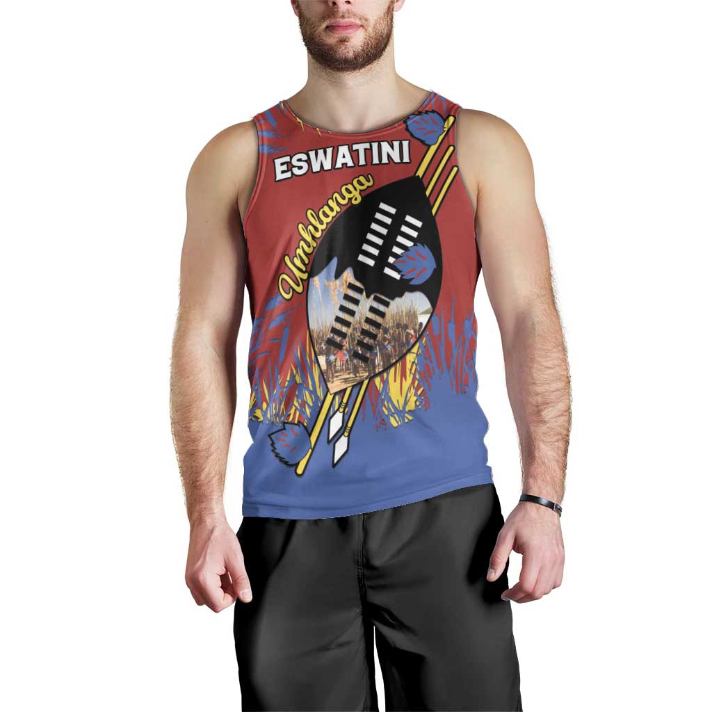 Personalized Eswatini Umhlanga Men Tank Top Nguni Shield With Reed - Wonder Print Shop