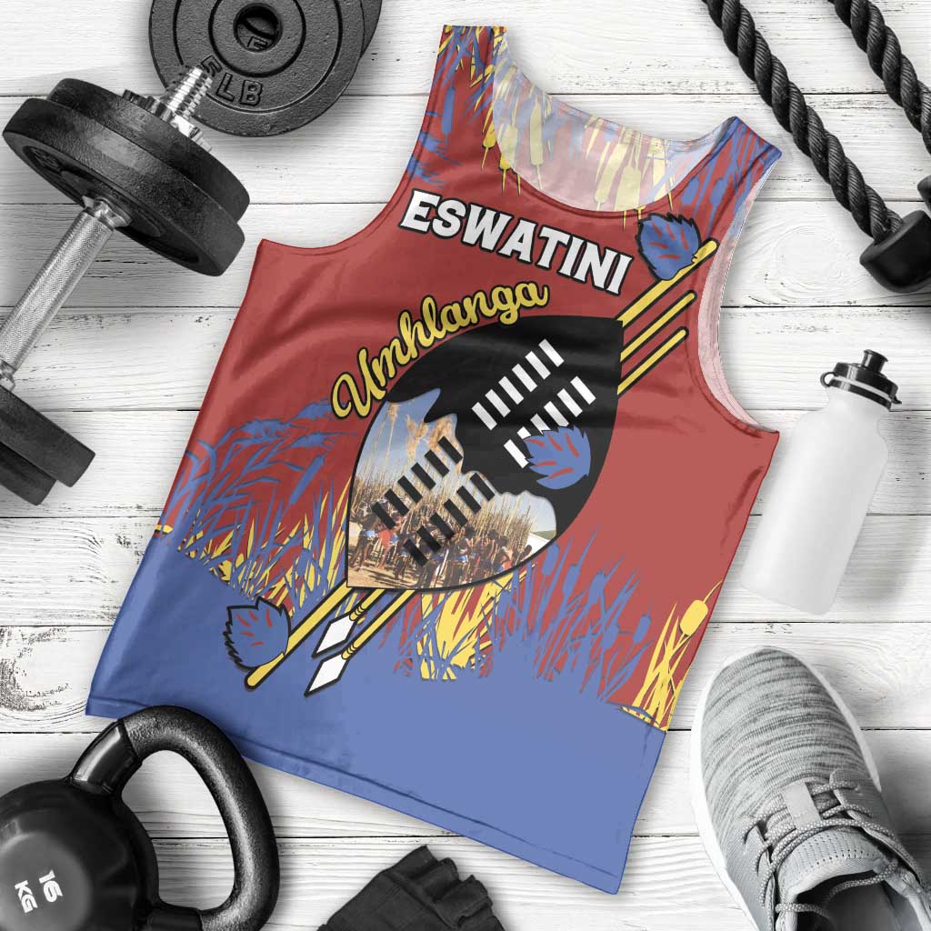 Personalized Eswatini Umhlanga Men Tank Top Nguni Shield With Reed - Wonder Print Shop