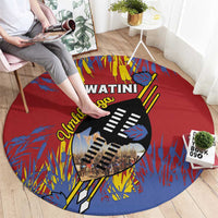 Eswatini Umhlanga Round Carpet Nguni Shield With Reed - Wonder Print Shop