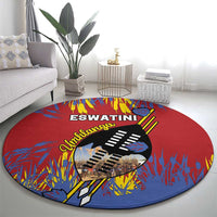 Eswatini Umhlanga Round Carpet Nguni Shield With Reed - Wonder Print Shop