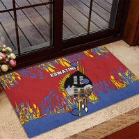 Eswatini Umhlanga Rubber Doormat Nguni Shield With Reed - Wonder Print Shop