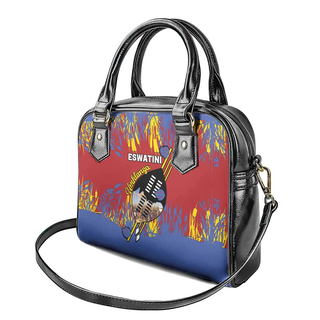 Eswatini Umhlanga Shoulder Handbag Nguni Shield With Reed - Wonder Print Shop