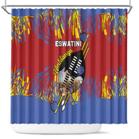 Eswatini Umhlanga Shower Curtain Nguni Shield With Reed - Wonder Print Shop