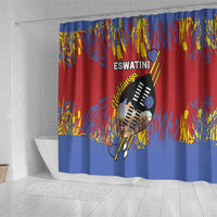 Eswatini Umhlanga Shower Curtain Nguni Shield With Reed - Wonder Print Shop