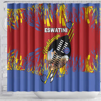Eswatini Umhlanga Shower Curtain Nguni Shield With Reed - Wonder Print Shop