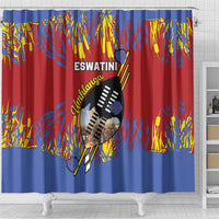 Eswatini Umhlanga Shower Curtain Nguni Shield With Reed - Wonder Print Shop