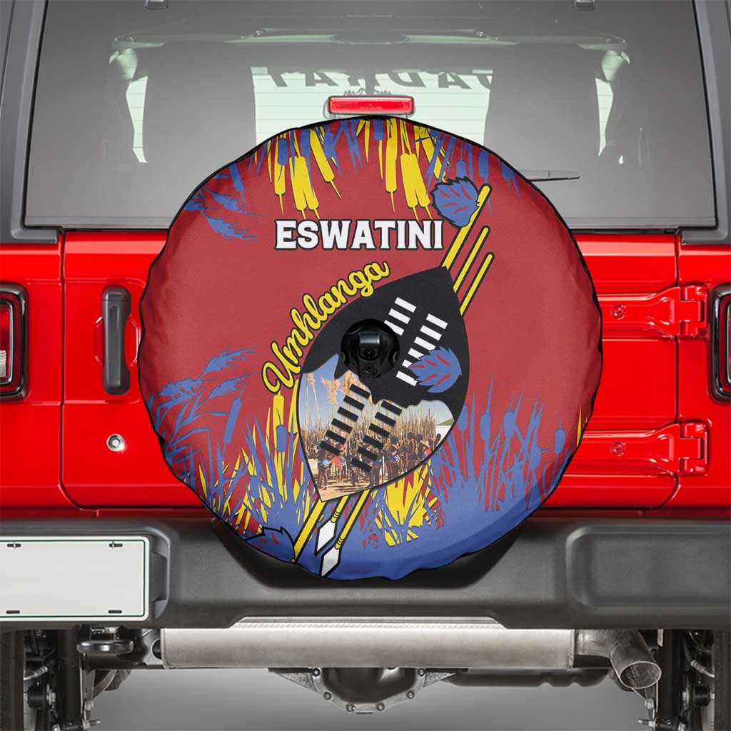 Eswatini Umhlanga Spare Tire Cover Nguni Shield With Reed - Wonder Print Shop