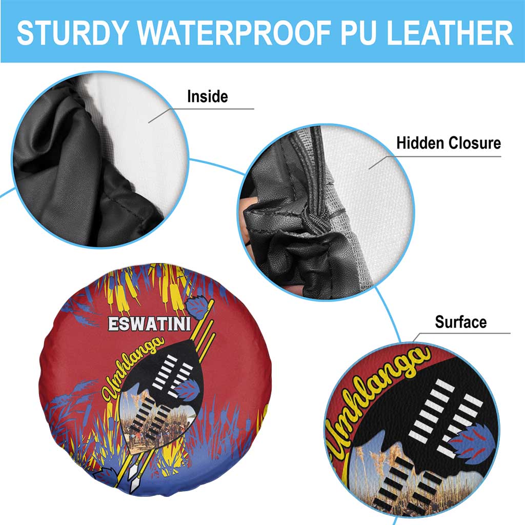 Eswatini Umhlanga Spare Tire Cover Nguni Shield With Reed - Wonder Print Shop