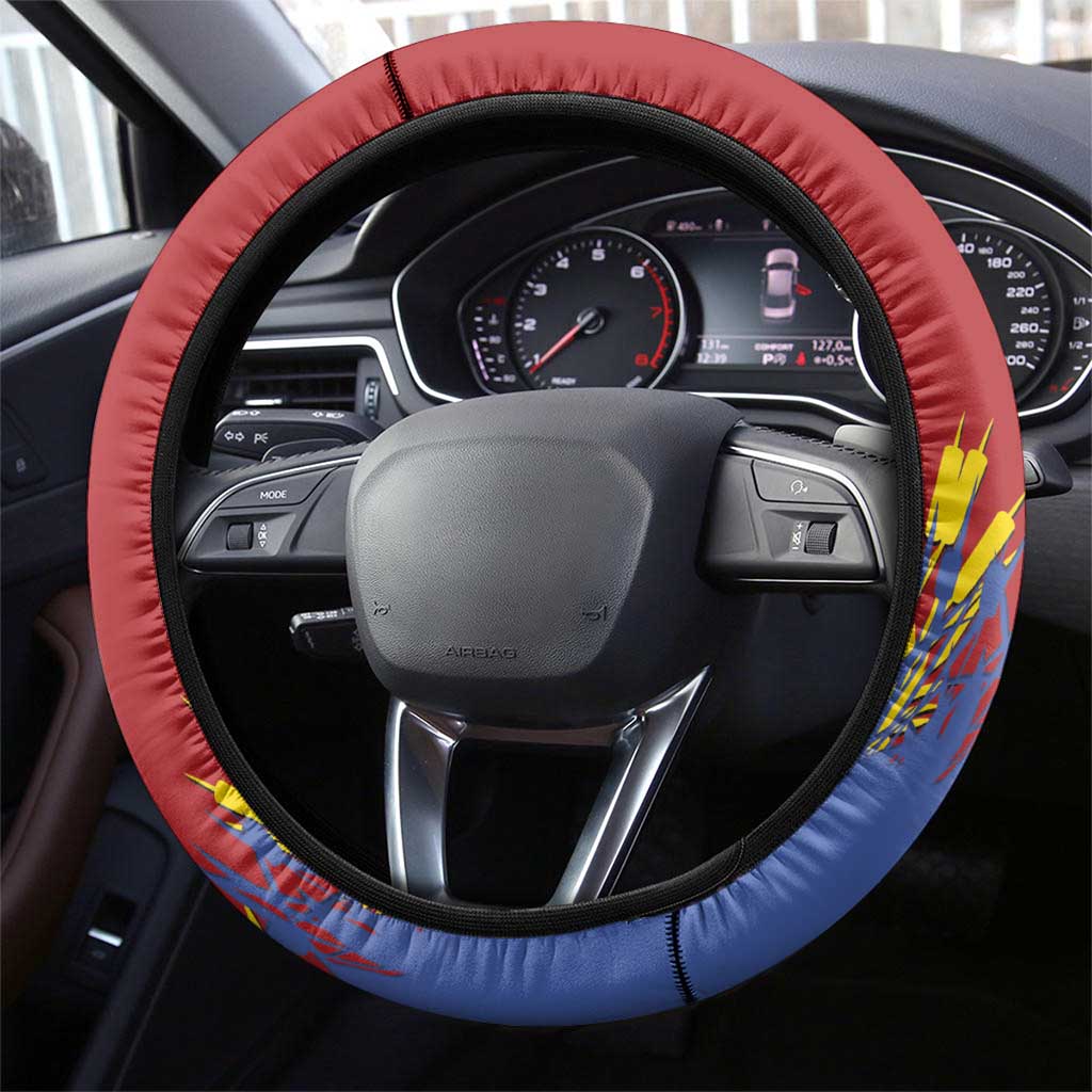 Eswatini Umhlanga Steering Wheel Cover Nguni Shield With Reed - Wonder Print Shop