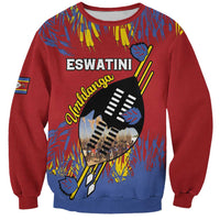 Personalized Eswatini Umhlanga Sweatshirt Nguni Shield With Reed - Wonder Print Shop