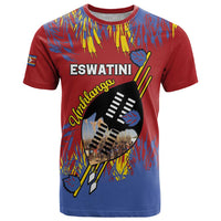 Personalized Eswatini Umhlanga T Shirt Nguni Shield With Reed - Wonder Print Shop